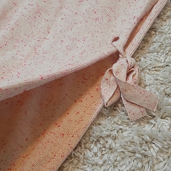 LOFT Pink and Cream Flecked Crew Neck Poncho Sweater Womens Size M/L - Picture 7 of 11